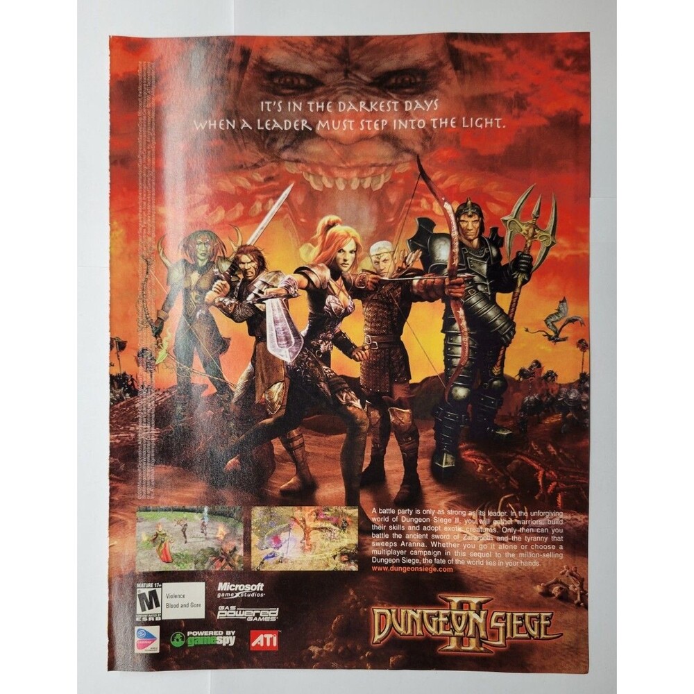 Dungeon Siege II 2 Magazine Ad Aranna Zaramoth